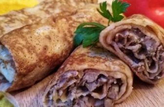 Блинчики с мясом и грибами
