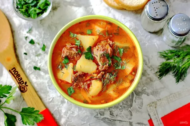Окрошка с креветками
