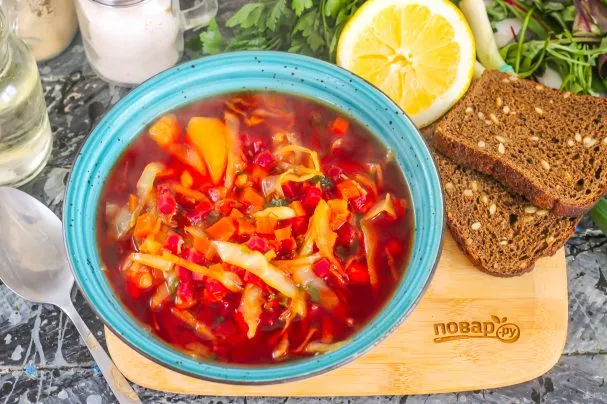 Щи с тушеной капустой