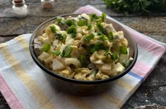 Салат «Сердцеедка» с куриными сердечками
