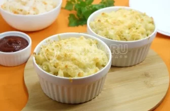 Макароны с плавленым сыром в духовке
