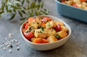 Тофу в духовке с овощами