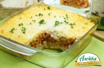 Запеканка с фаршем и рисом в духовке