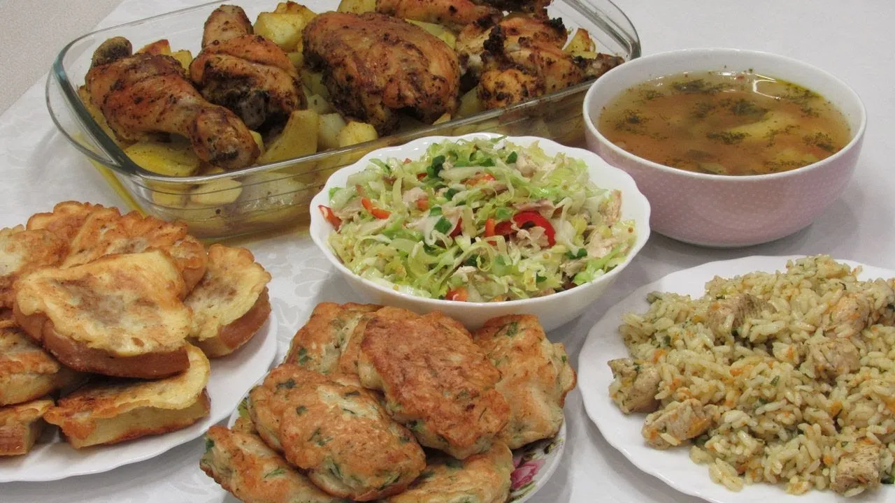 Курица с грибами в казане