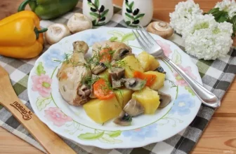 Курица с грибами в казане