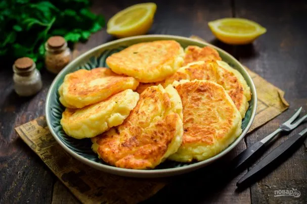 Печеночные оладьи с грибами