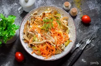 Салат «Зимушка» с куриной печенью